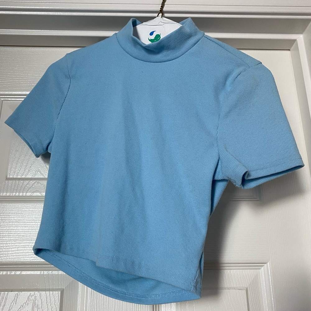 Baby Blue Tobi Crop Top Small